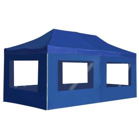 Professional Folding Party Tent with Walls Aluminum 19.7'x9.8' Blue Professional Folding Party Tent with Walls Aluminum 19.7'x9.8' Blue